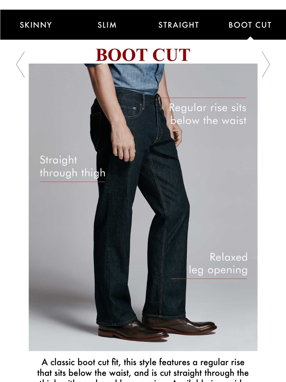 New Banana Republic Men's Boot Cut Dark Blue Denim Jeans - 36/34